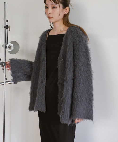 「select MOCA」 ニットカーディガン FREE ベージュ レディース_画像6