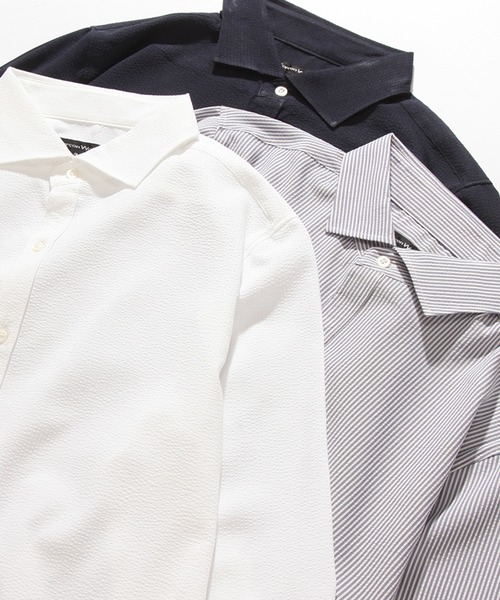 「CORPUS SELECT」 「Garcon Wave」7分袖シャツ MEDIUM ホワイト メンズ_画像5