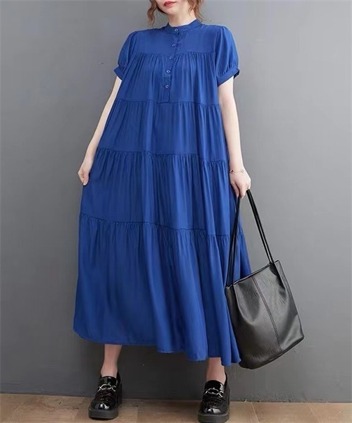 「Dream garden」 半袖ワンピース FREE ブルー レディース_画像2