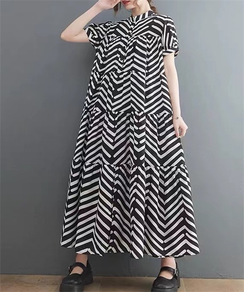 「Dream garden」 半袖ワンピース FREE ブルー レディース_画像4