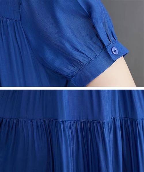 「Dream garden」 半袖ワンピース FREE ブルー レディース_画像5