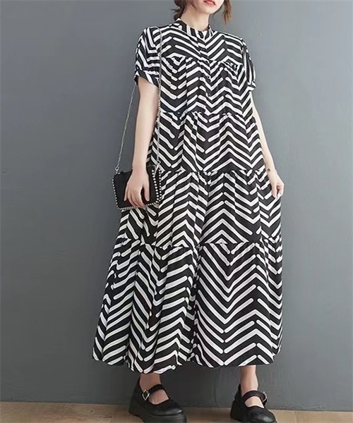 「Dream garden」 半袖ワンピース FREE ブルー レディース_画像9