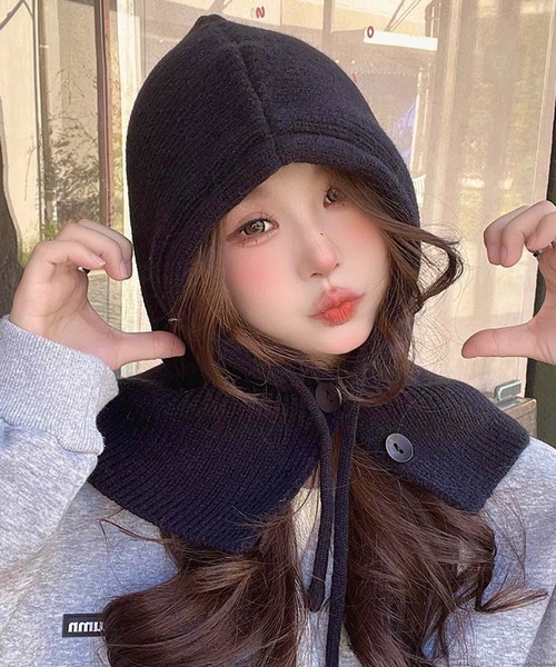 VIBGYOR ニット帽 ニットキャップ pur chouchou/ボタン付き ニット