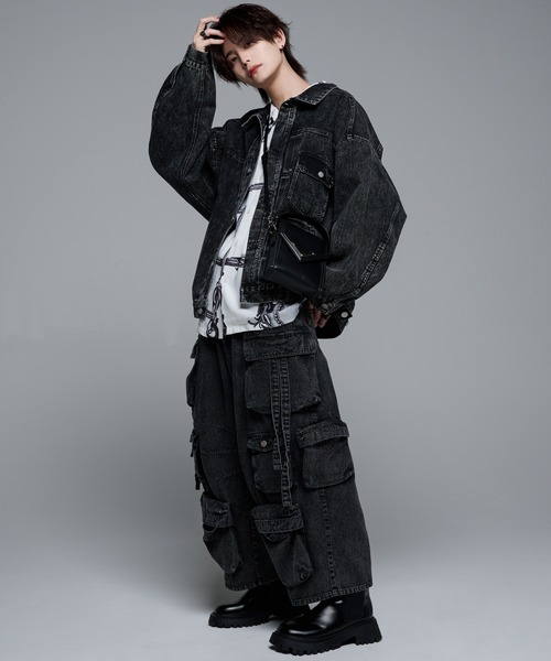 「ADRER」 デニムジャケット LARGE ブルー メンズ_画像6