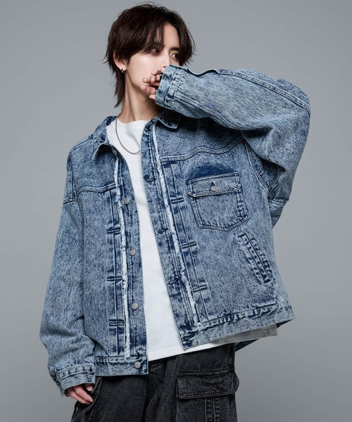 「ADRER」 デニムジャケット LARGE ブルー メンズ_画像7