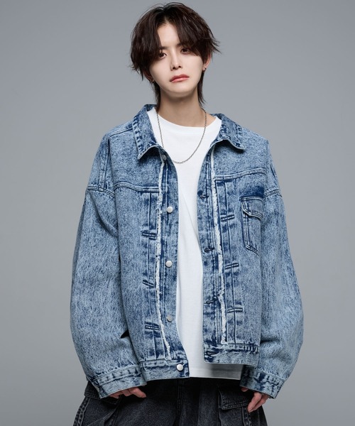 「ADRER」 デニムジャケット LARGE ブルー メンズ_画像8