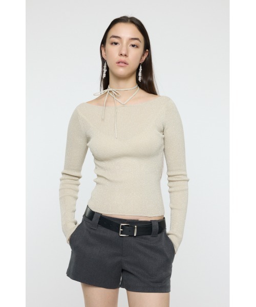 MOUSSY（マウジー） ニット セーター GLITTER TIE KNIT トップス
