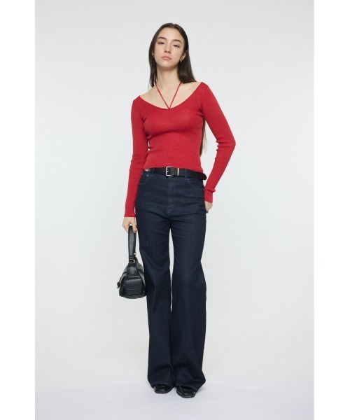 トップス n0xsss MOUSSY（マウジー） ニット セーター GLITTER TIE KNIT トップス
