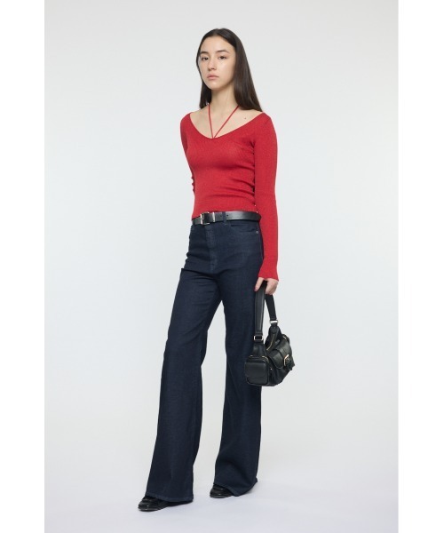 MOUSSY（マウジー） ニット セーター GLITTER TIE KNIT トップス