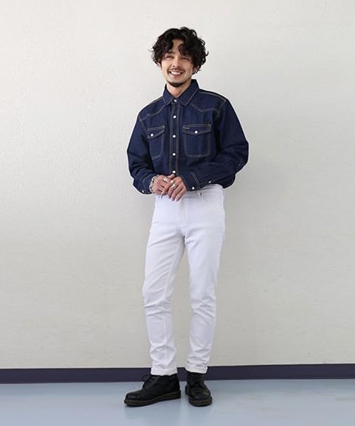 「London Denim」 スキニーデニムパンツ X-LARGE ホワイト メンズ_画像5