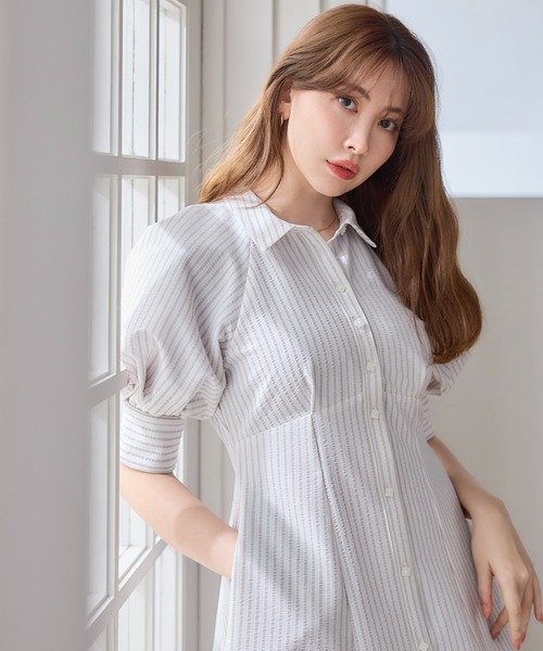 「Her lip to」 半袖ワンピース M ブルー レディースの画像
