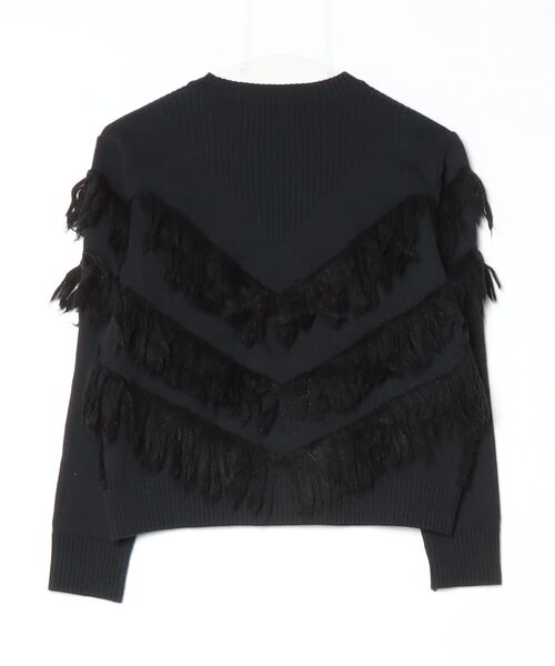 「AKIRANAKA」 フリル長袖ニット 36 ブラック レディース_画像2