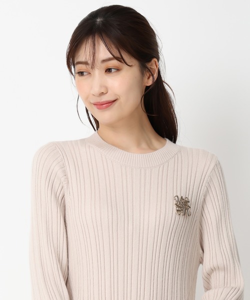 「MISCH MASCH」 ニットワンピース フリ- ワイン レディース_画像7