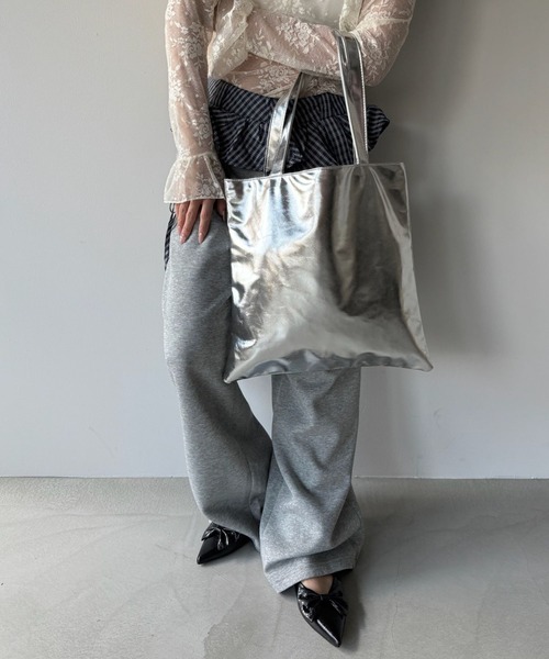 メタリックシルバー トートバッグ SANSeLF（サンセルフ） トートバッグ 「SANSeLF」メタリックトート