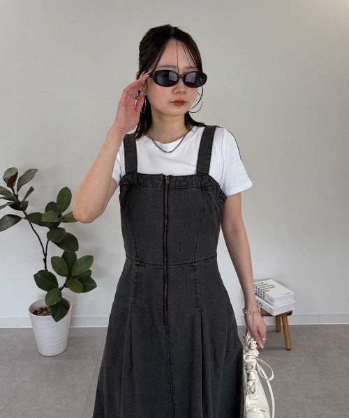 mellomela. ワンピース フロントZIPジャンパースカート : ZOZOTOWN
