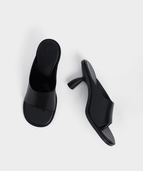 「CHARLES & KEITH」 ミュール 23.5cm ブラック レディース_画像2