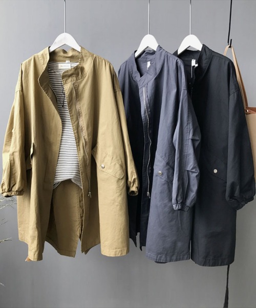 「aimoha」 ノーカラーコート MEDIUM ブラック レディース_画像4