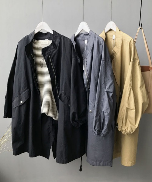 「aimoha」 ノーカラーコート MEDIUM ブラック レディース_画像5