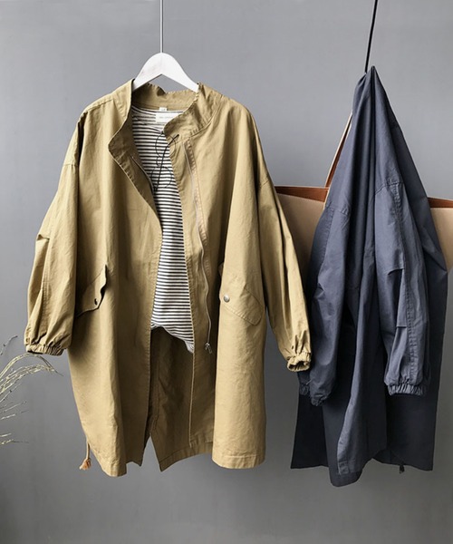 「aimoha」 ノーカラーコート MEDIUM ブラック レディース_画像7