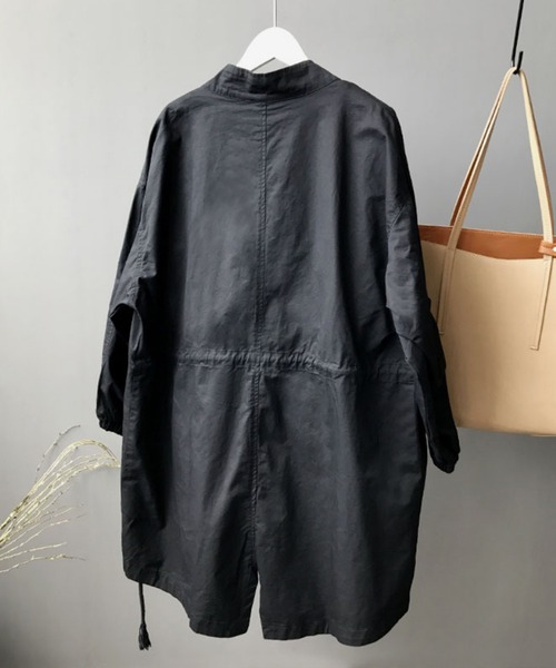 「aimoha」 ノーカラーコート MEDIUM ブラック レディース_画像8