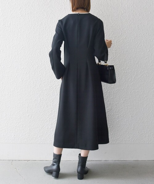 「SHIPS any」 長袖ワンピース ONE SIZE ブラック レディース_画像5