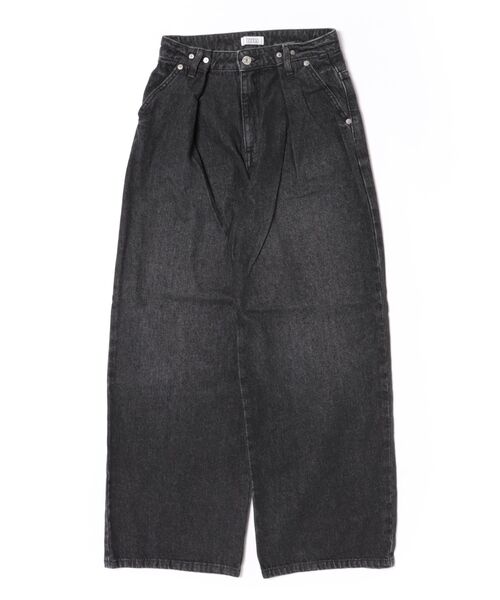 「LOWRYS FARM」 デニムパンツ LARGE ブラック レディース_画像2