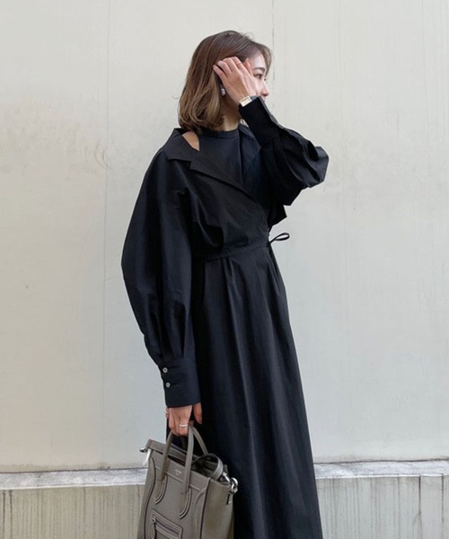 「ETRE TOKYO」 コンビワンピース FREE ブラック レディース_画像3