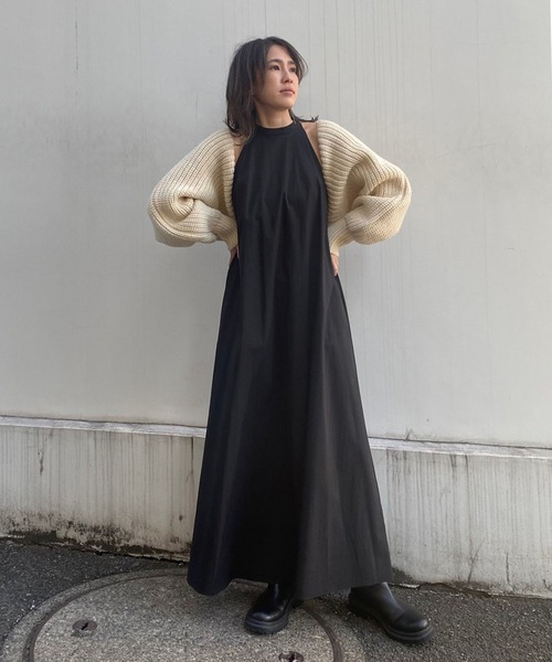 「ETRE TOKYO」 コンビワンピース FREE ブラック レディース_画像9