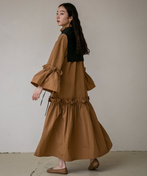 「PERNA」 長袖ワンピース M スモークピンク レディース_画像3