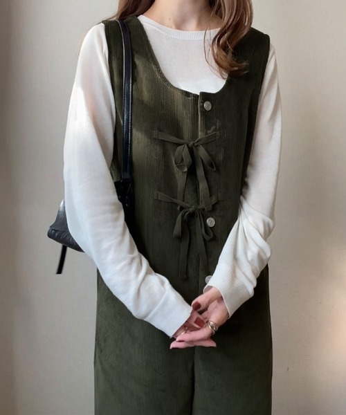 「LAUIR」 オーバーオール MEDIUM ブラック レディース_画像2