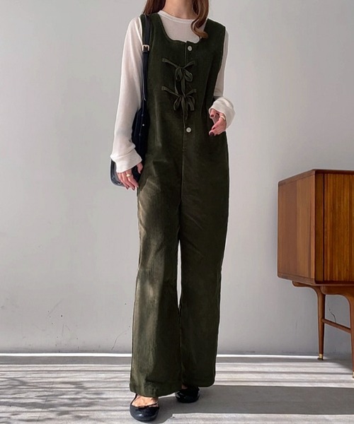 「LAUIR」 オーバーオール MEDIUM ブラック レディース_画像5