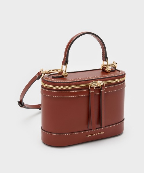 CHARLES & KEITH 2way バニティバッグ ブラウン CHARLES ＆ KEITH（チャールズ&キース） ショルダーバッグ バッグ