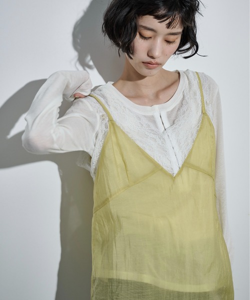THE Yon ワンピース レース切替シアーキャミチュニック : ZOZOTOWN