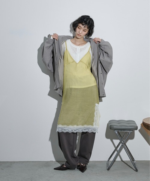 THE Yon ワンピース レース切替シアーキャミチュニック : ZOZOTOWN