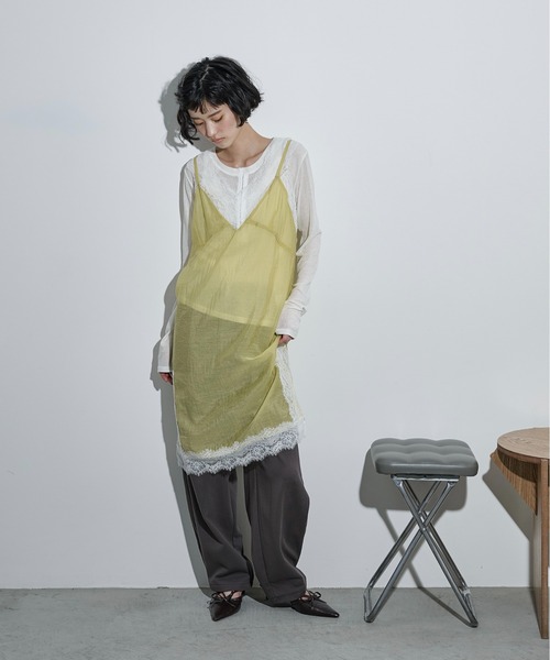 THE Yon ワンピース レース切替シアーキャミチュニック : ZOZOTOWN