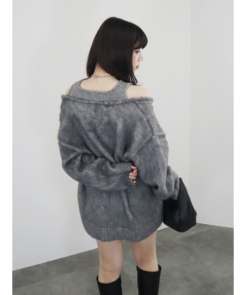 「Reurie'」 長袖ニット FREE グレー レディース_画像6