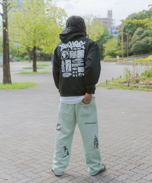 「SEQUENZ」 プルオーバーパーカー LARGE オフホワイト メンズ_画像2