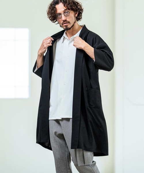 カーディガン mcg3774- Mini Waffle Seven Sleeve Long Cardigan カーディガン(MGN-261-001)
