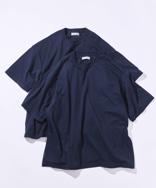 CAHLUMN ネイビー 半袖Tシャツ 2枚セット Lサイズ CAHLUMN（カウラム） tシャツ 2-Pack Reversible Tee /ツーパック
