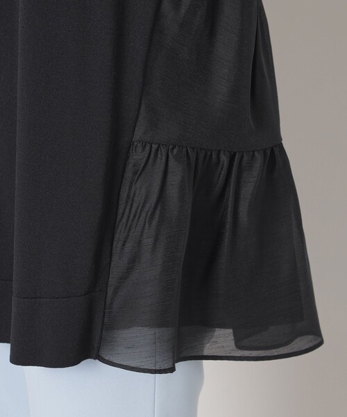 TO BE CHIC★新品★7分袖チュニック 黒 TO BE CHIC（トゥー ビー シック） 7分袖ニット 40 ブラック
