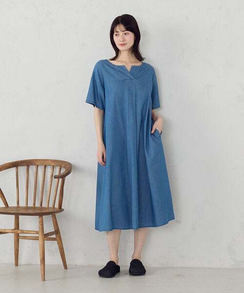 45R デニム 半袖ワンピース ワンピース デニム 半袖アッパッパ : ZOZOTOWN Yahoo!店 - 通販