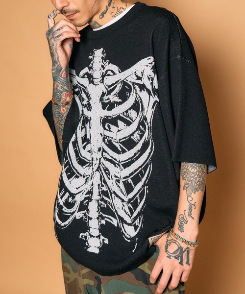 Subciety（サブサエティ） セーター ニット Patterned knit tee メンズ