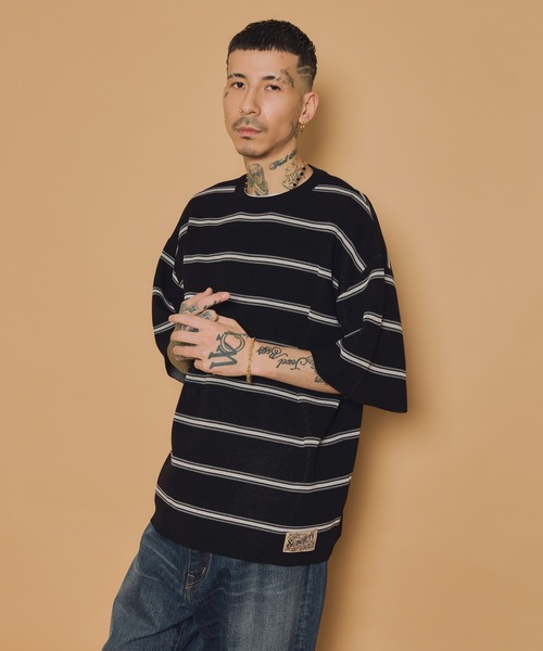 Subciety（サブサエティ） セーター ニット Patterned knit tee メンズ