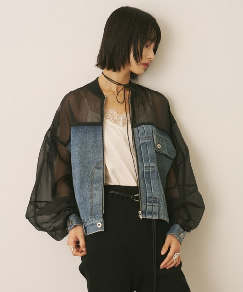AIC. ブルゾン アウター デニムコンビネーションシアーブルゾン 