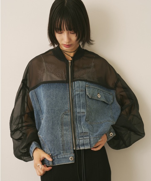 AIC. ブルゾン アウター デニムコンビネーションシアーブルゾン