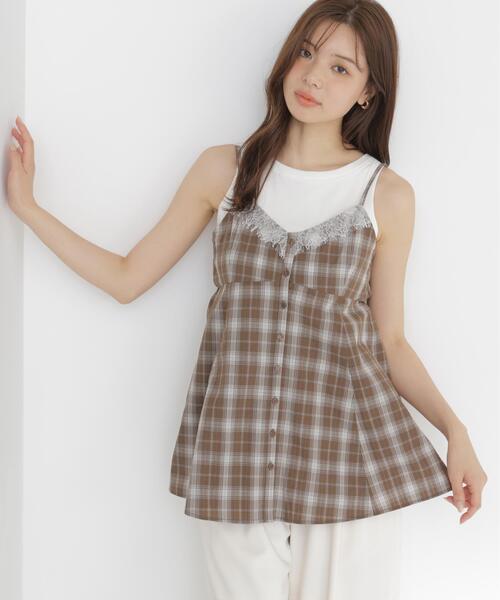 tシャツ 「ａ」レースペプラムタンク / 1216169502 レディースの画像