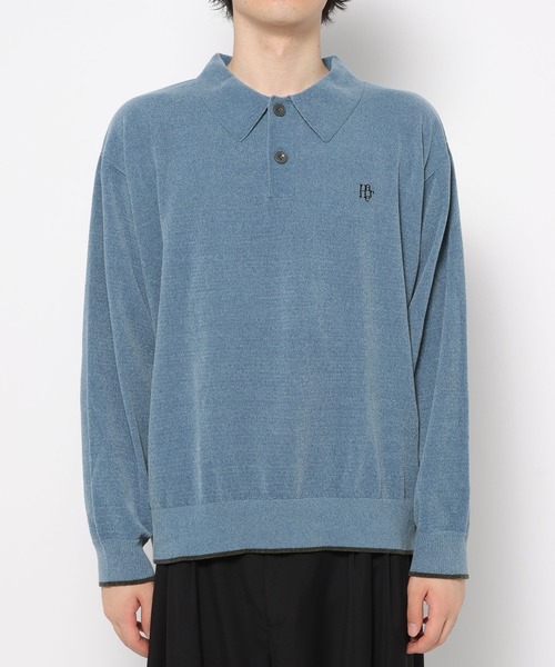 「HARE」 長袖ポロシャツ SMALL グレー メンズ_画像5