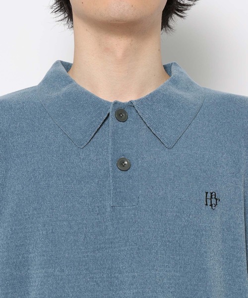 「HARE」 長袖ポロシャツ SMALL グレー メンズ_画像8