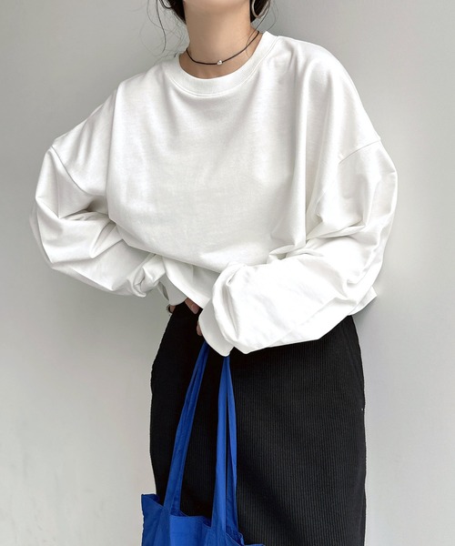 「andme」 「alma design」長袖カットソー M ブラック レディース_画像3