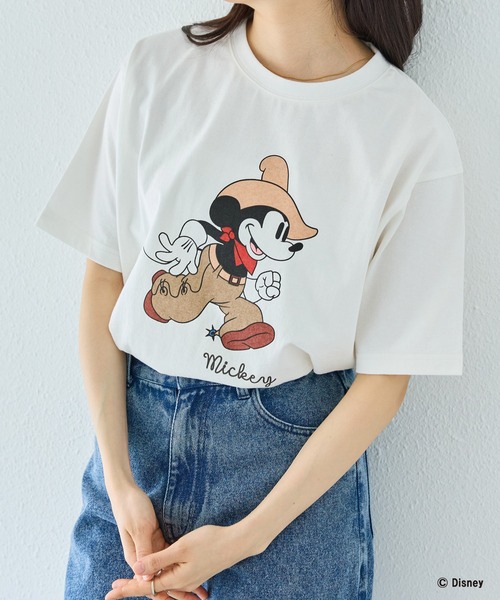 Disney（ディズニー） tシャツ 「Disney」別注 「ミッキー」ウエスタン